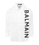 Balmain Kids White shirt for kids with logo
