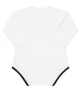 Body bianco per neonati con logo nero