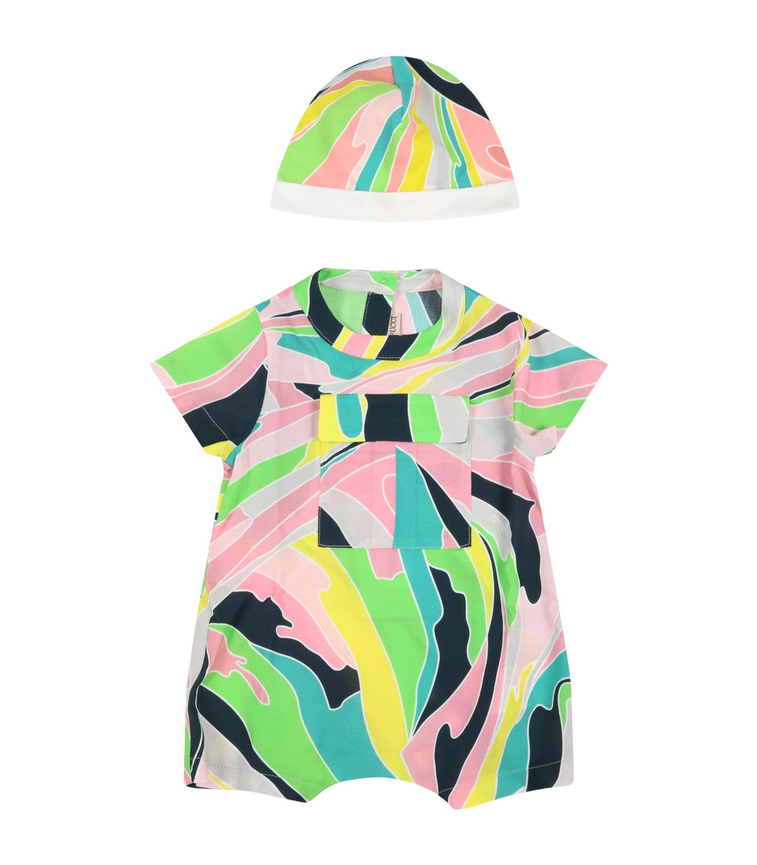 Emilio Pucci Junior Multicolor set for baby girl with logo