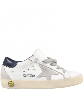 White ''Super star'' sneakers for kids with logo