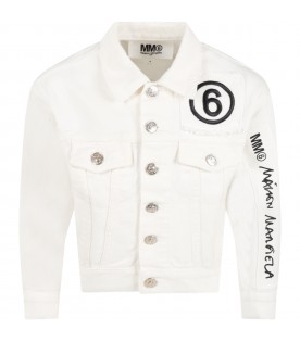 White jacket for kids with logo