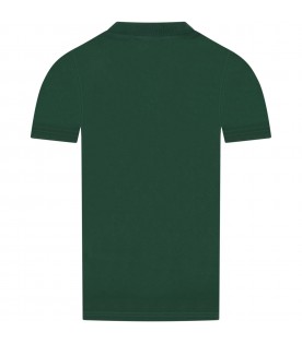 Green t-shirt for boy with logo