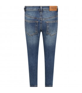 Blue jeans for boy with loged patch