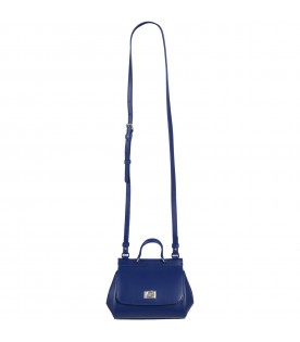 Blue bag for girl with logo