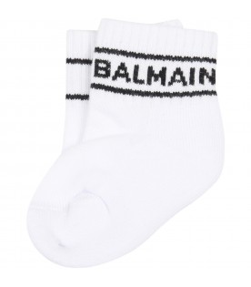 White socks for baby kids with logo