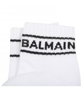 White socks for baby kids with logo