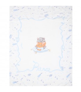 White blanket for baby boy with Aristocats