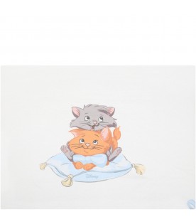 White blanket for baby boy with Aristocats