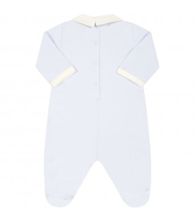 Light blue babygrow for baby boy with logo
