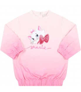 Pink dress for baby girl with Aristocats