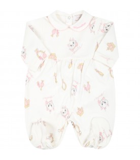 White babygrow for baby girl with cats