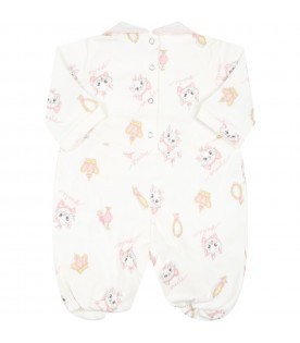 White babygrow for baby girl with cats