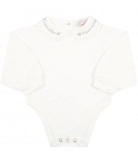 White body for baby girl with logos