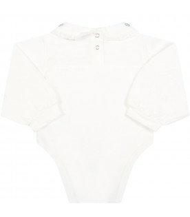 White body for baby girl with logos