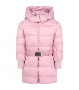Pink jacket for girl with logo and bow
