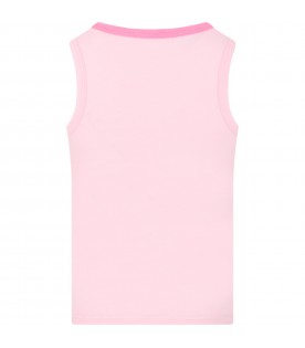 Pink tank top for girl with heart