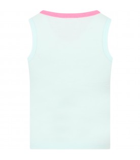Light blue tank top for girl with heart