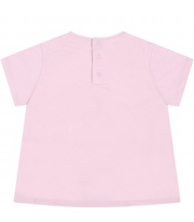 Lilac t-shirt for baby girl with logo
