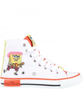 White sneakers for kids with SpongeBob