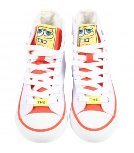 White sneakers for kids with SpongeBob