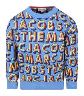 Blue sweatshirt for boy with logos