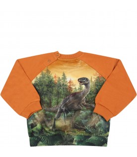 Multicolor sweatshirt for baby boy with dinosaur