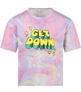 Tie-dye T-shirt for kids with yellow writing