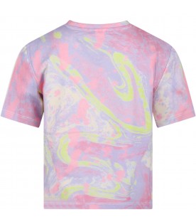 Tie-dye T-shirt for kids with yellow writing