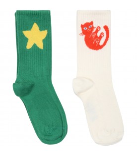 Multicolor set for kids with cat and star