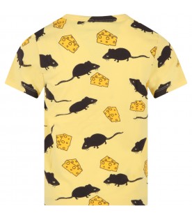 Yellow T-shirt for kids with Mouse print
