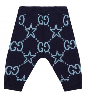 Pantalone blu per neonati con stelle