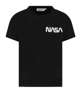 Black t-shirt for boy with writing