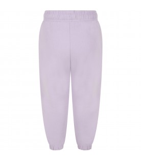 Lilac sweatpants for girl with iconic print