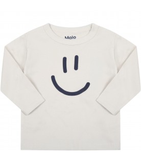 Grey t-shirt for baby kids with smile