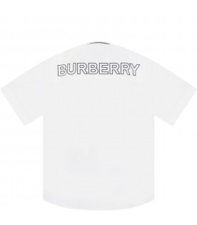 White shirt for baby boy with black logo