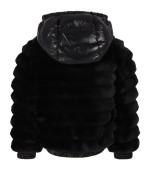 Moncler Kids Black ''Latife'' jacket for girl with patch