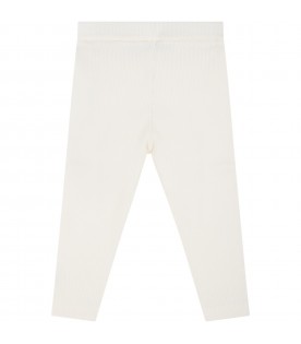White leggings for baby kids with patch