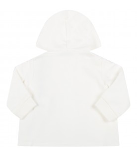 White sweatshirt for baby kids with patch