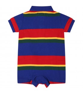 Multicolor romper for baby kids with pony logo