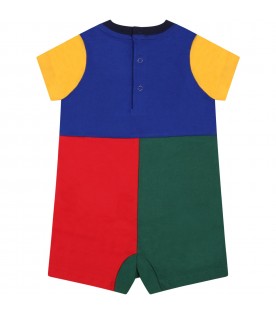 Multicolor romper for baby kids with pony logo