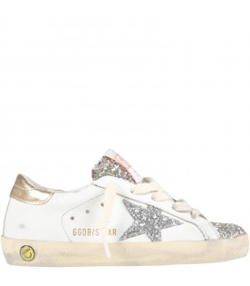 White ''Super Star'' sneakers for girl