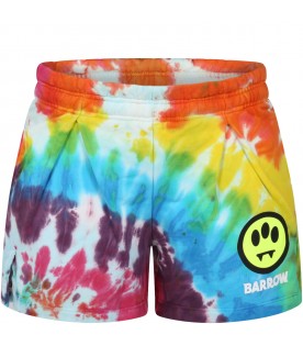 Multicolor short for girl with logo