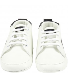 White shoes for baby kids with logo