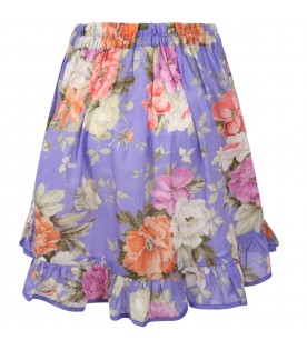 Purple skirt for girl with flowers