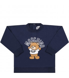 Blue tracksuit pour baby kids with teddy bear