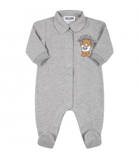 Grey set for baby kids with teddy bear