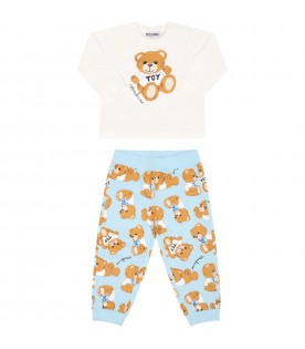 Multicolor set for baby boy with teddy bears