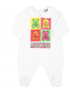 White babygrow for baby kids with teddy bears