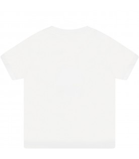 White t-shirt for baby boy with bear