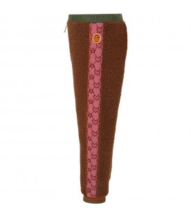 Brown trousers for girl with patch
